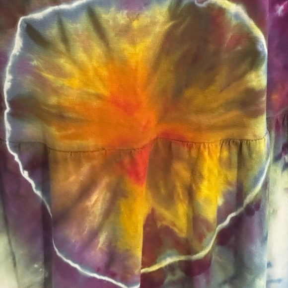 Colorful Tie-Dye Sleeveless Midi Dress Concert Festival 70’s Party Sz M Handmade - Picture 5 of 6